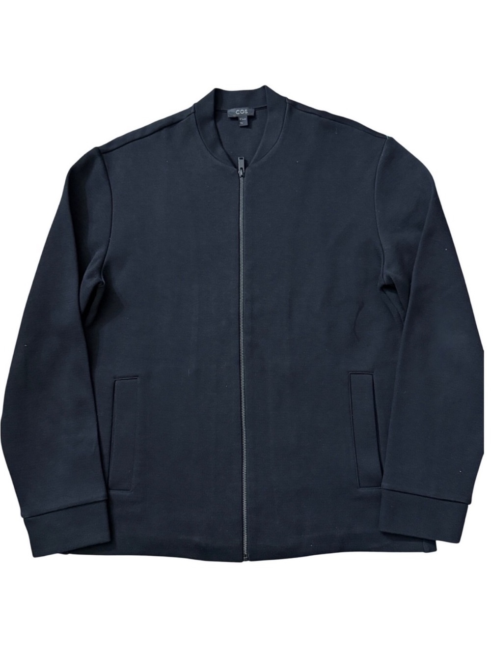 COS Bomber Jacket Men’s XL Navy Minimalist Full Zip Jacket collard overcoat